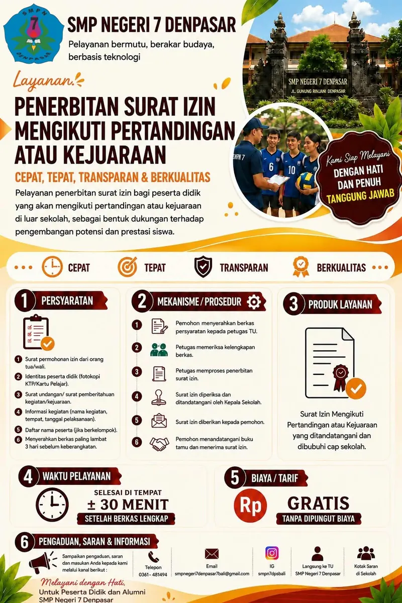 PELAYANAN SURAT IZIN MENGIKUTI KEJUARAAN