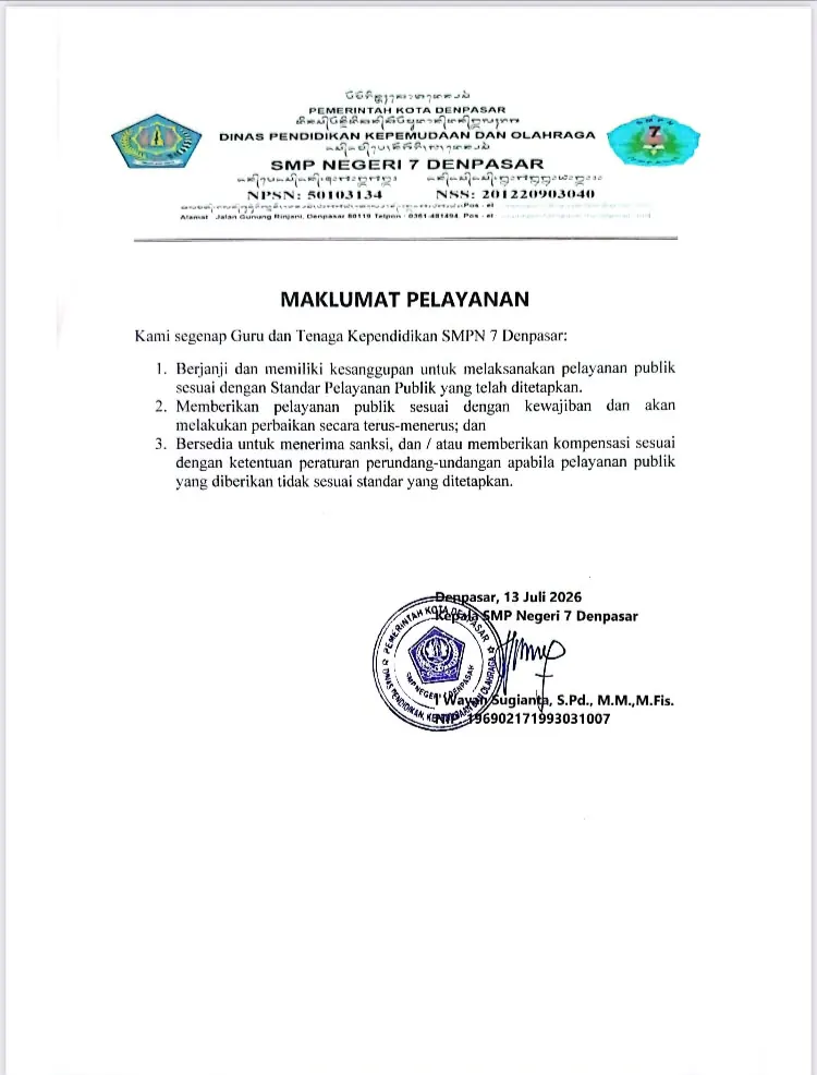 Maklumat Pelayanan